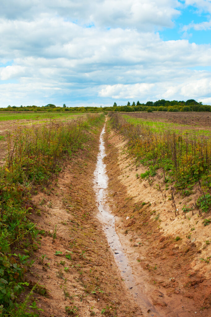 ditch in a field
